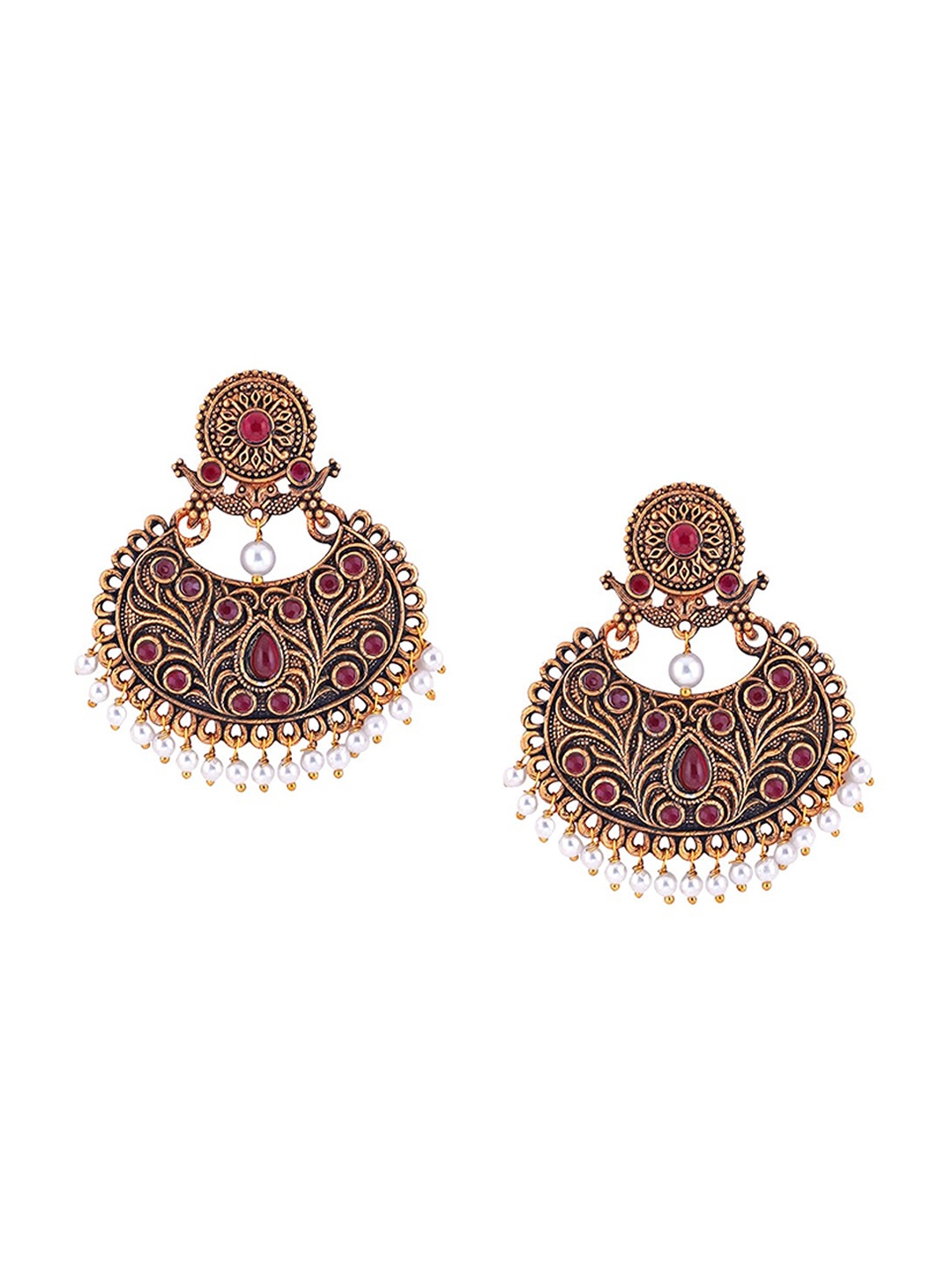 

TEEJH Gold-Plated Geometric Shaped Chandbalis Earrings