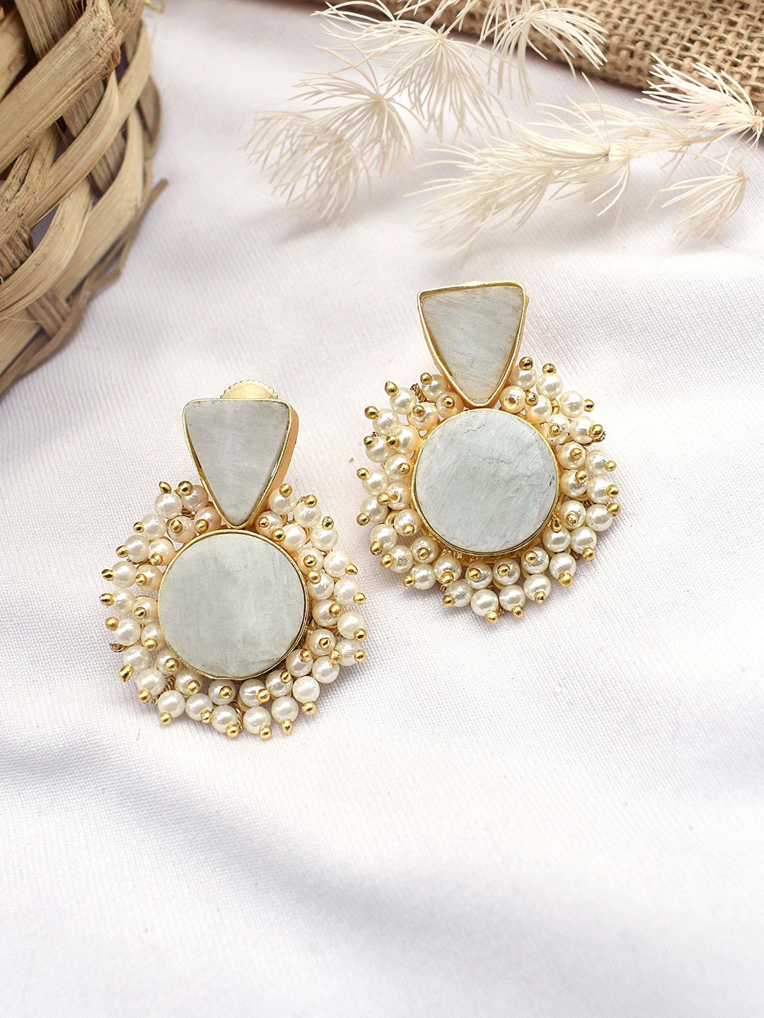 

TEEJH Gold-Plated Contemporary Studs