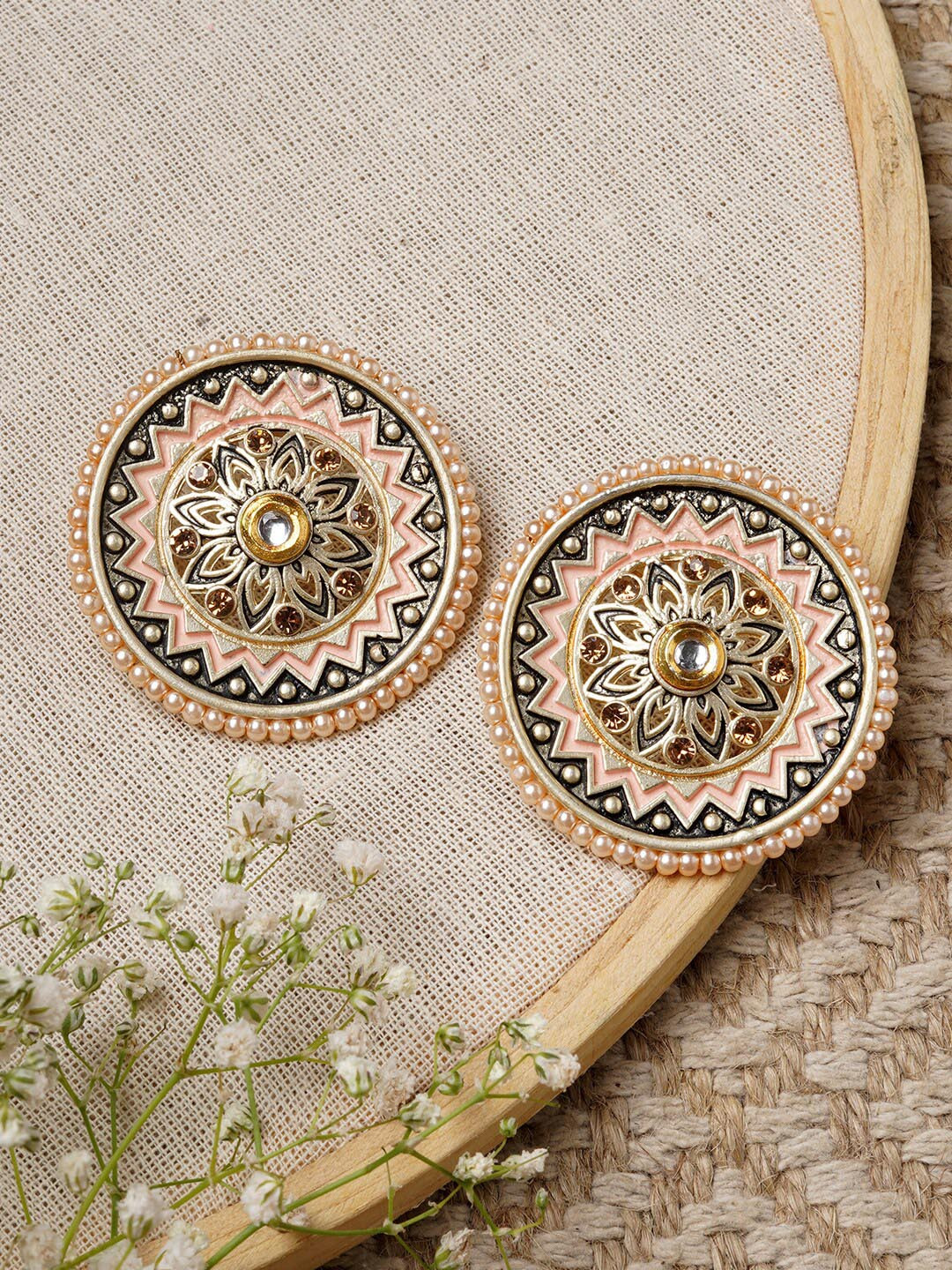 

TEEJH Gold-Plated Stud Earrings