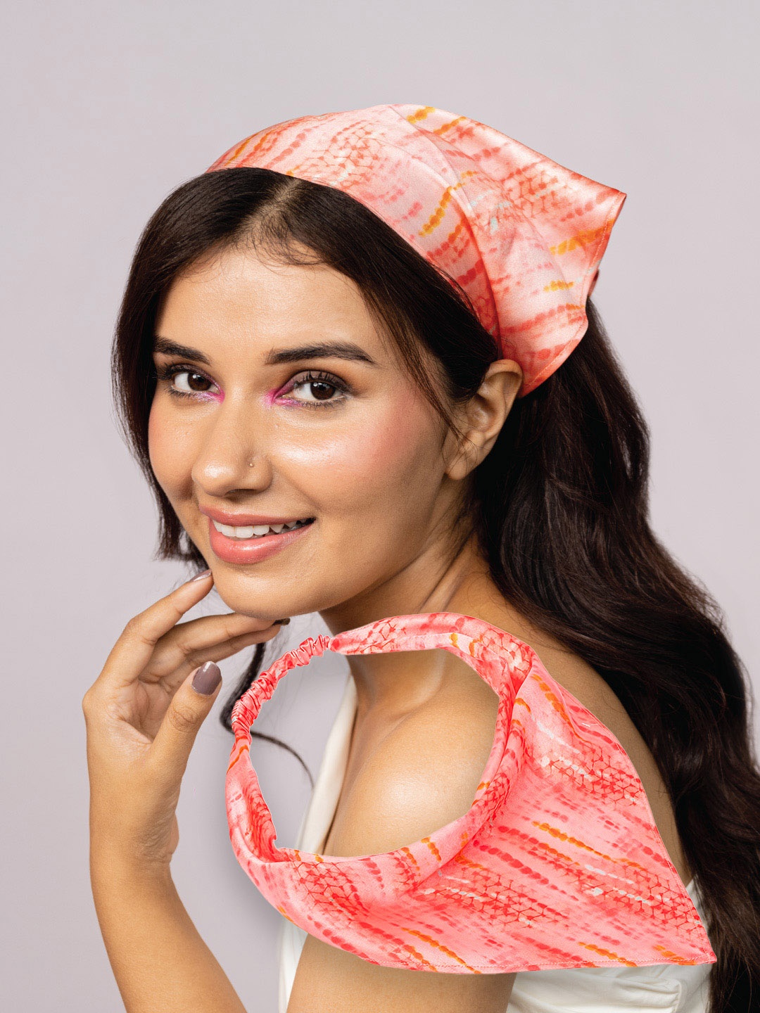 

HAIR DRAMA CO. Women Fabric Hairband, Peach