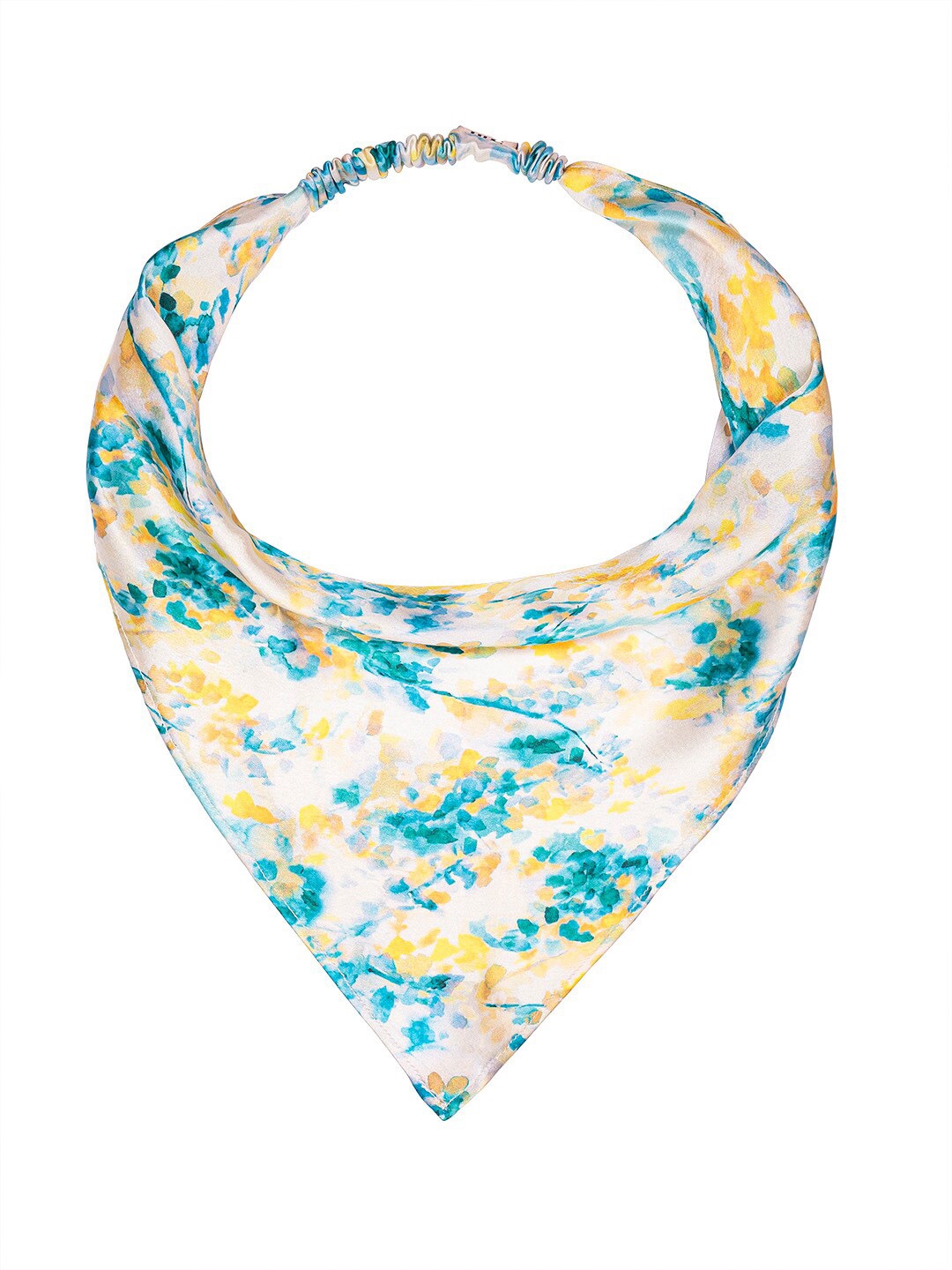 

HAIR DRAMA CO. Floral Printed Satin Head Scarf, Blue