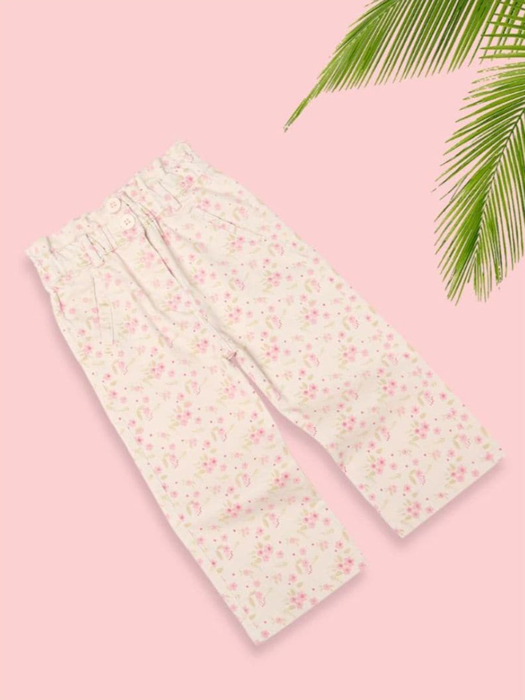 

MeeMee Girls Floral Printed Mid-Rise Jeans, Peach