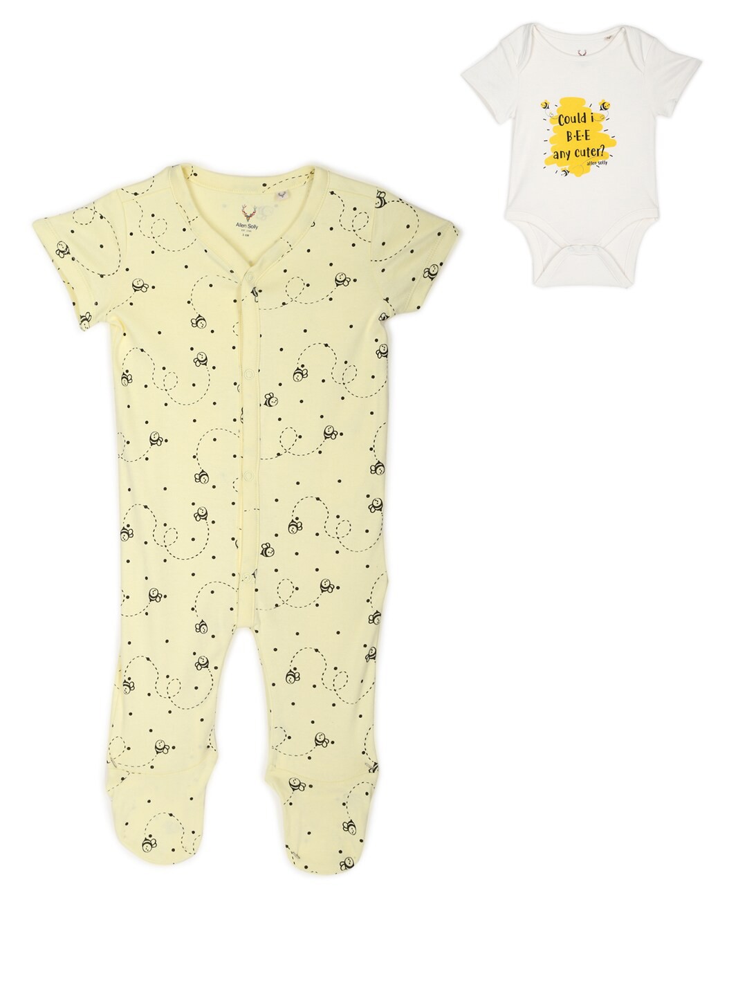 

Allen Solly Junior Infants Boys Printed Sleepsuit & Rompers, White