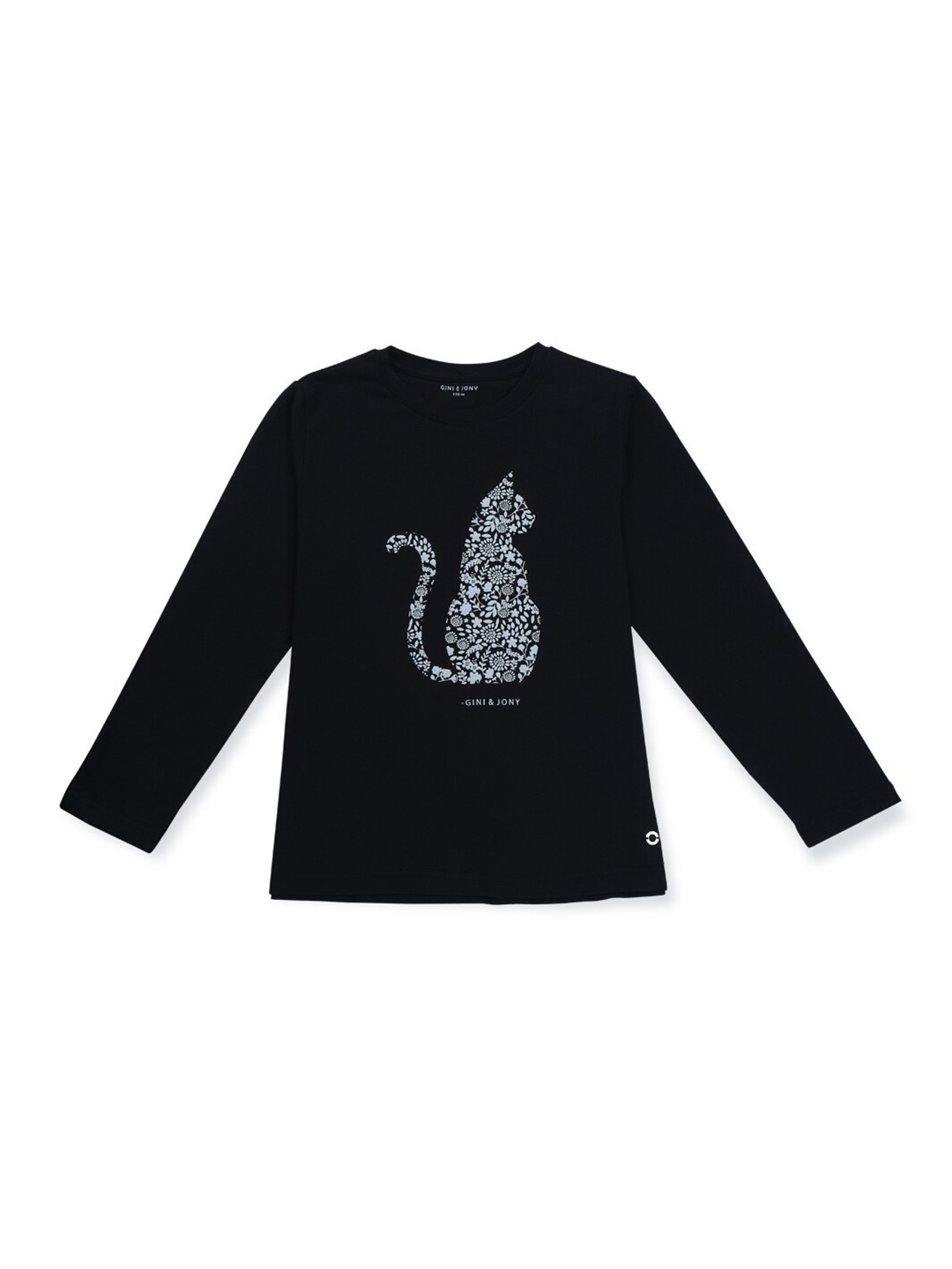 

Gini and Jony Infant Girls Graphic Printed Cotton T-shirt, Black