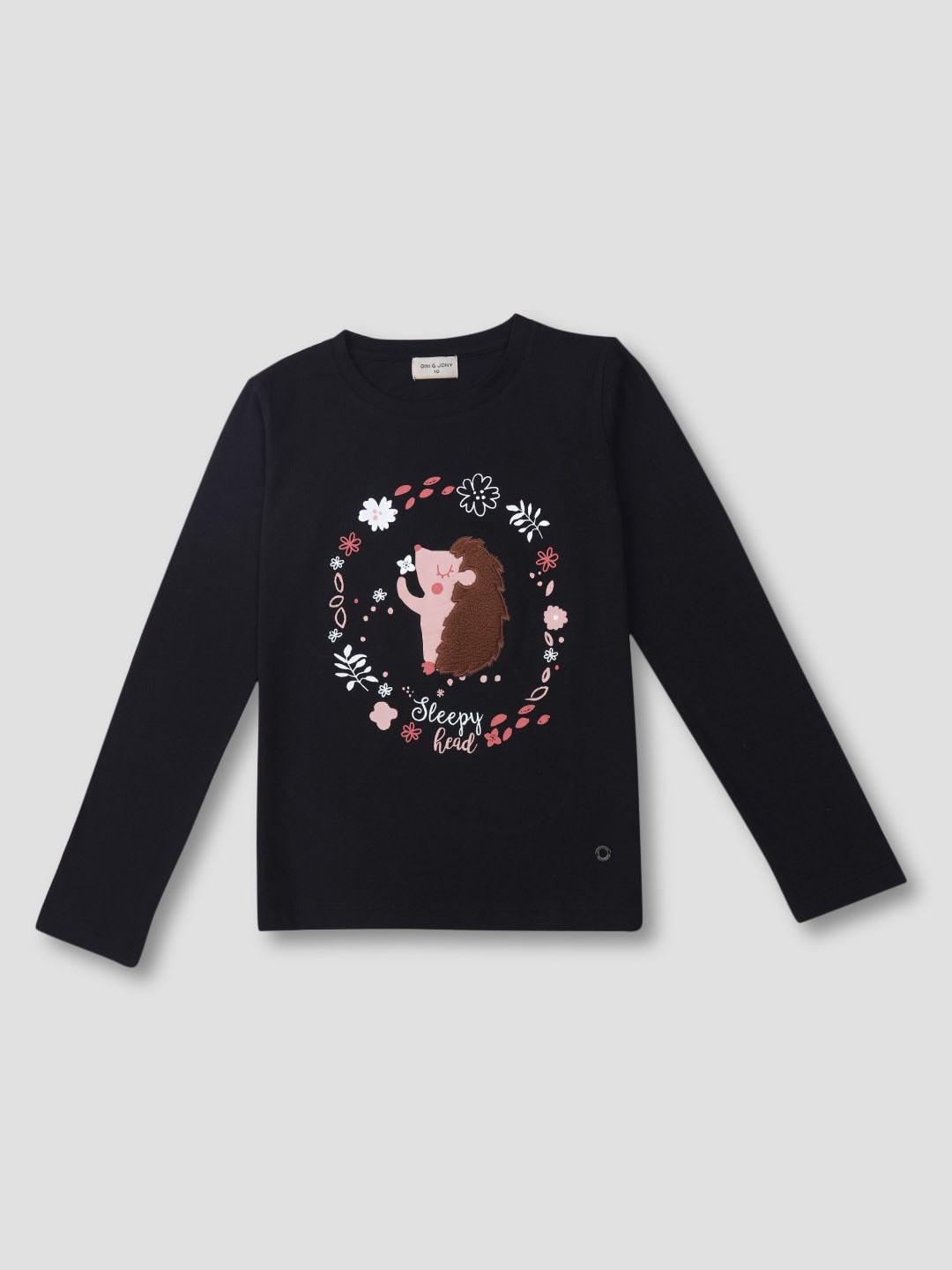 

Gini and Jony Girls Printed Cotton Top, Black