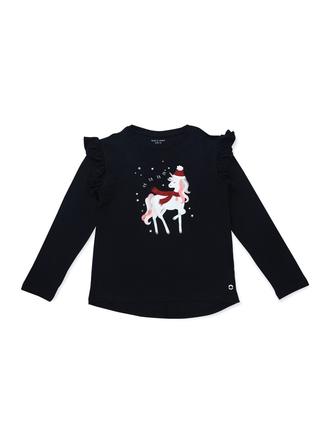 

Gini and Jony Graphic Printed Long Sleeves Top, Navy blue