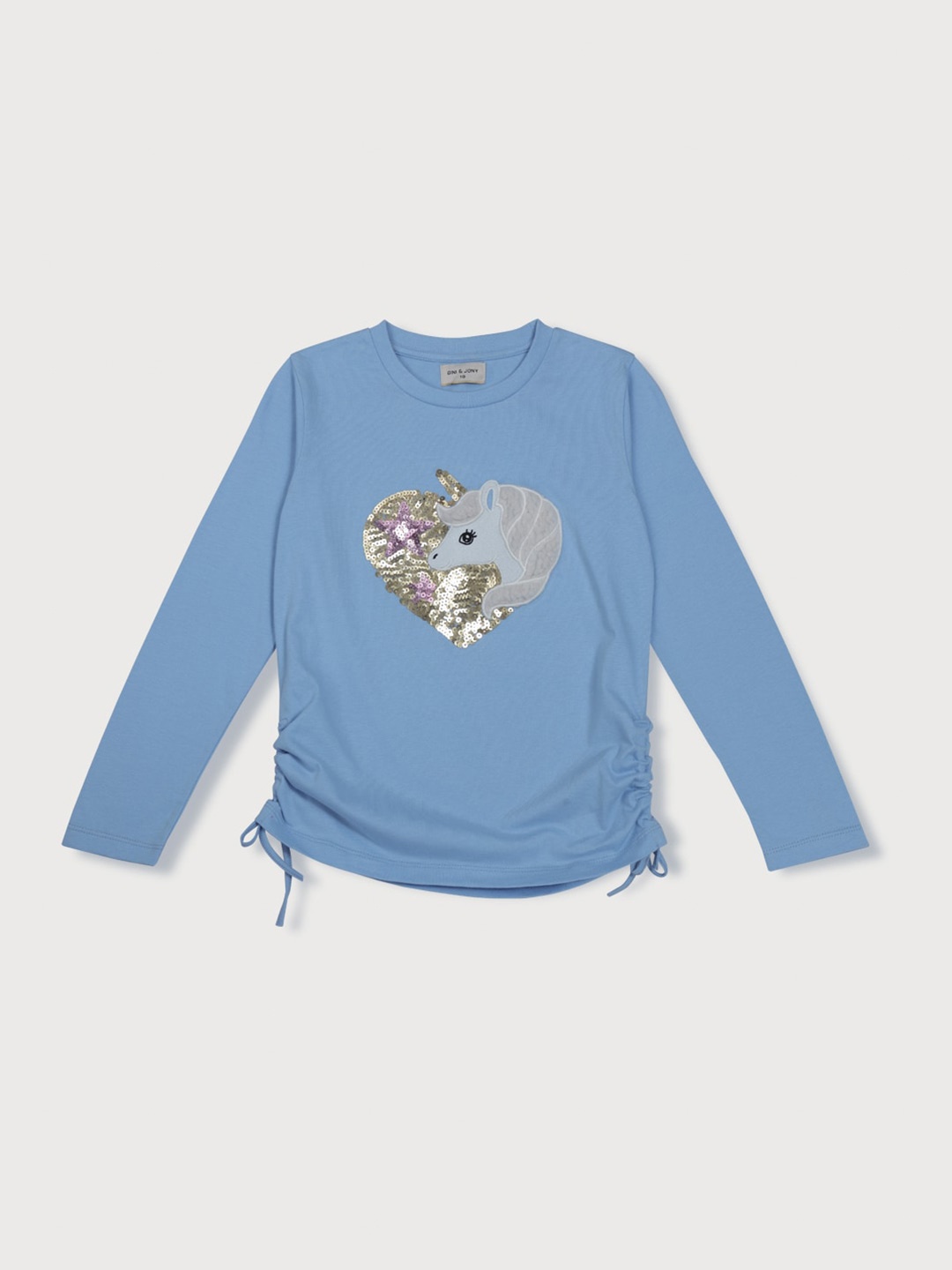 

Gini and Jony Girls Embellished Cotton Top, Blue
