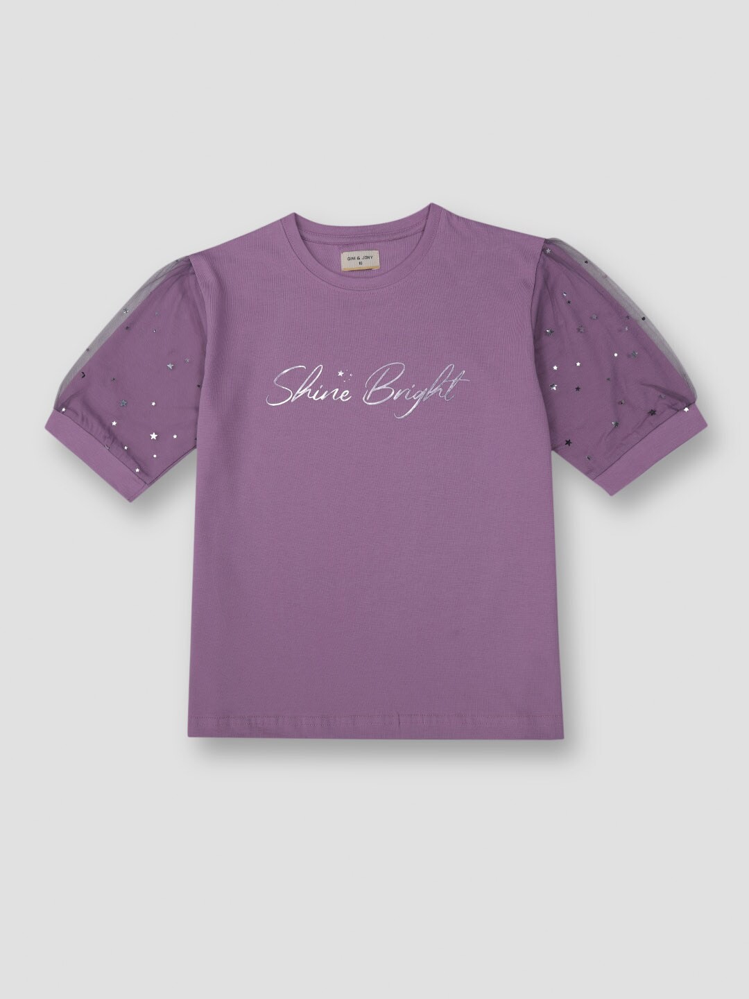 

Gini and Jony Infant Girls Typography Printed Cotton Top, Purple