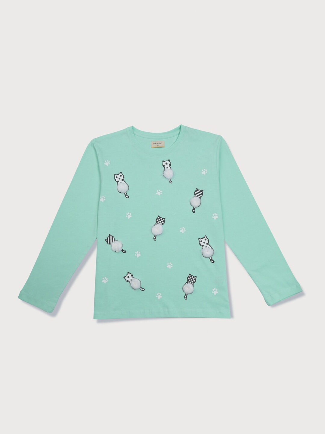 

Gini and Jony Girls Print Cotton Top, Green