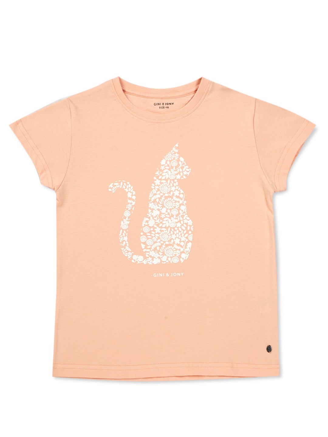 

Gini and Jony Infant Girls Graphic Printed Cotton Top, Pink