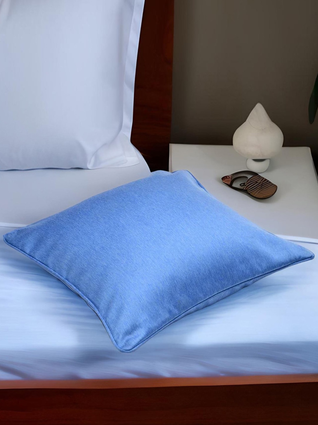 

Athome by Nilkamal Ariana Visto Blue Solid Square Cushion Cover