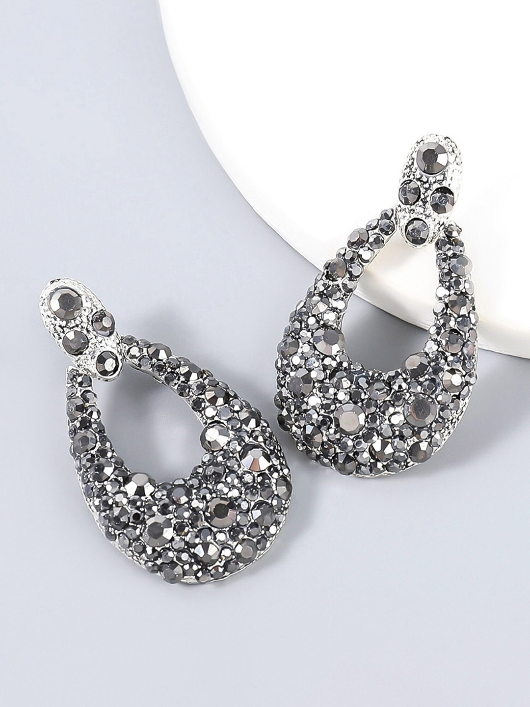 

Bellofox Silver-Toned Contemporary Chandbalis Earrings