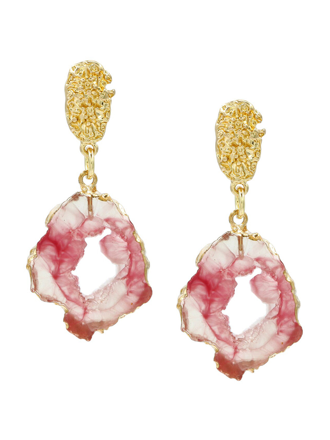 

Bellofox Pink Contemporary Drop Earrings, Gold