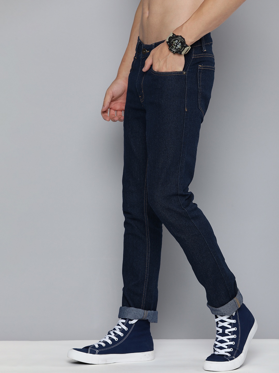 

R Code by The Roadster Life Co Men Micheal Slim Fit Stretchable Jeans, Navy blue