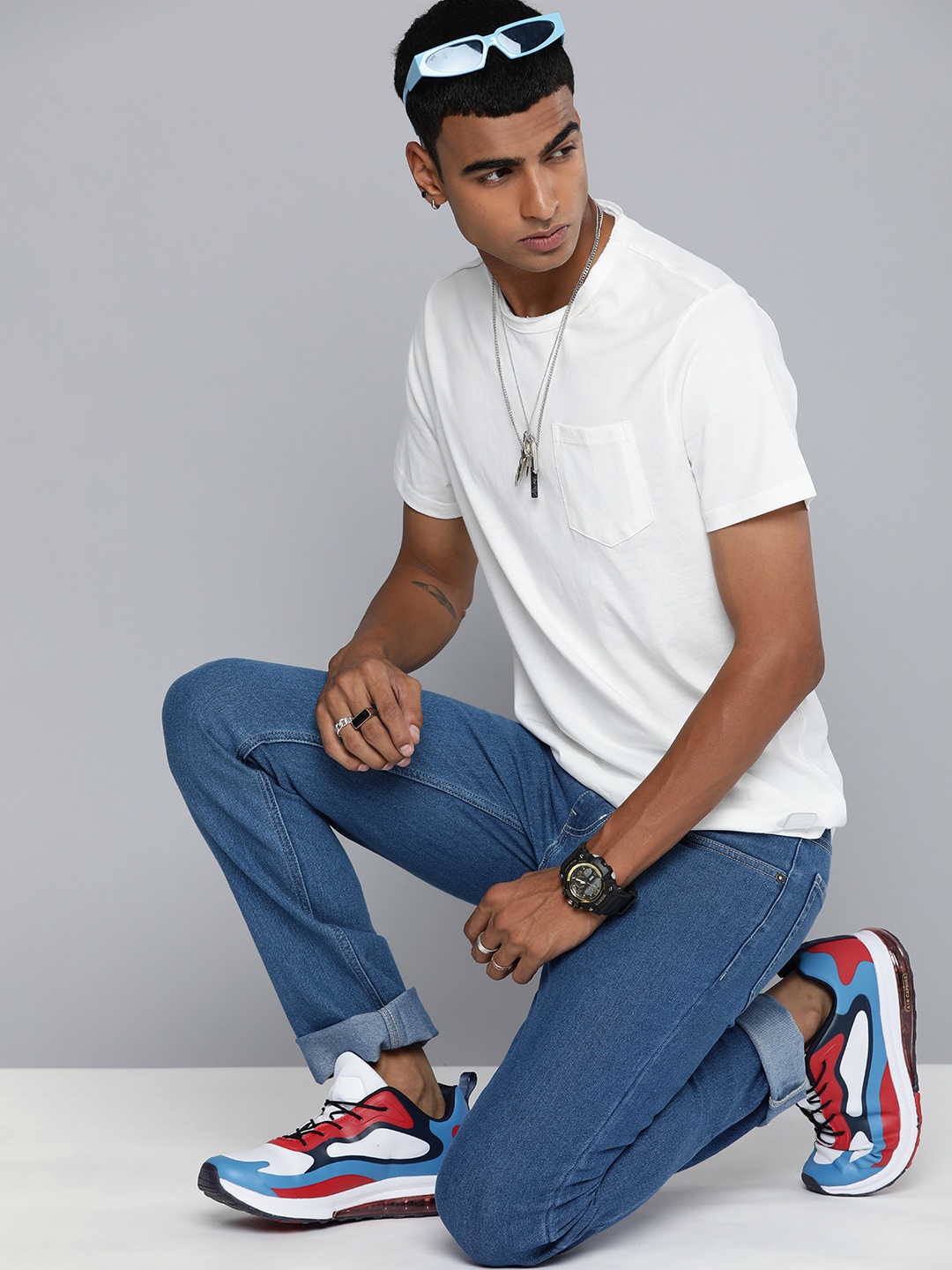 

R Code by The Roadster Life Co Men Micheal Slim Fit Stretchable Jeans, Blue