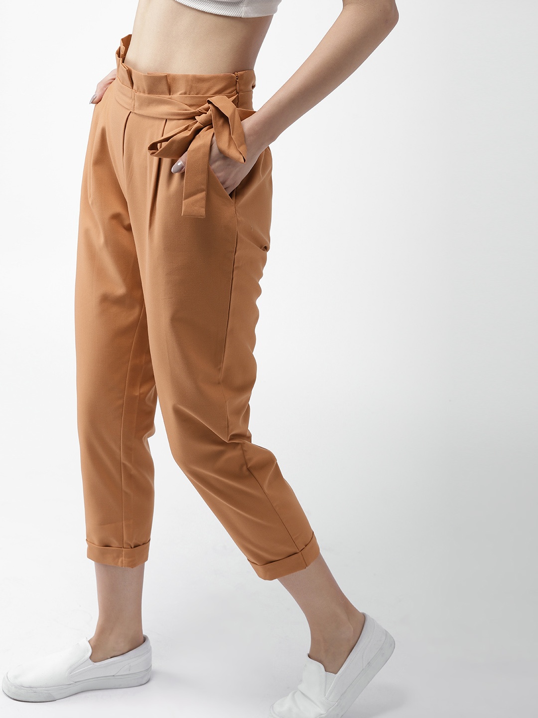 

Mast & Harbour Women Brown Peg Trousers