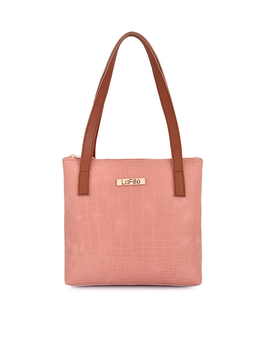

LaFille Textured Structured Handheld Bag, Peach