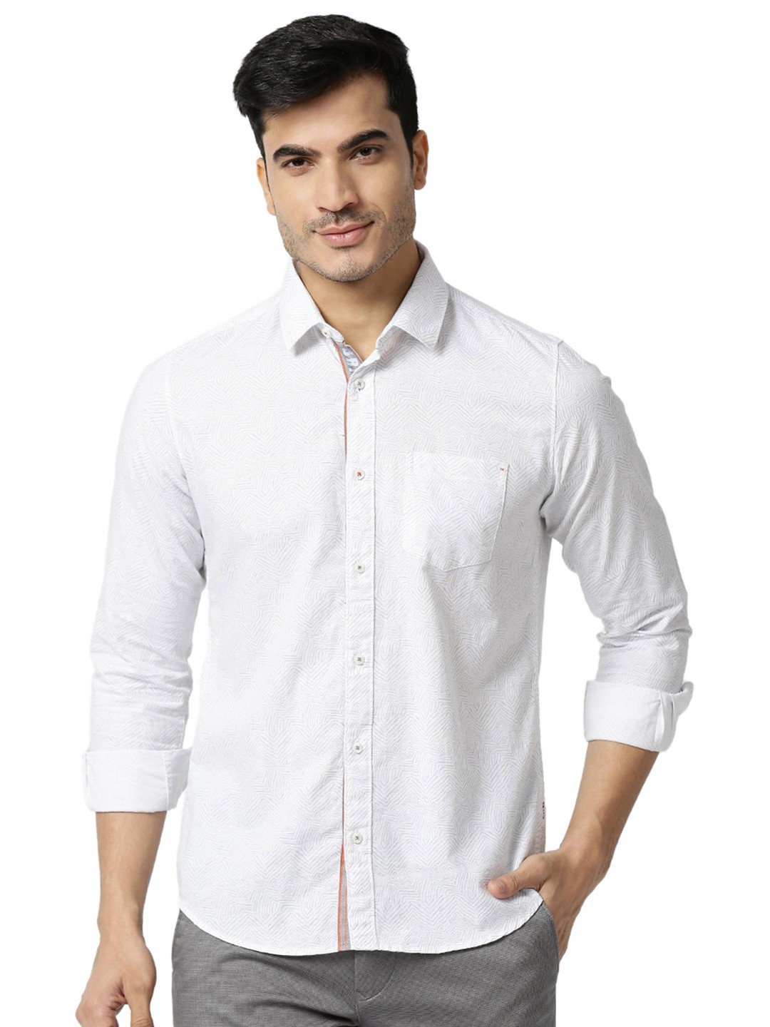 

Killer Spread Collar Opaque Casual Shirt, Grey