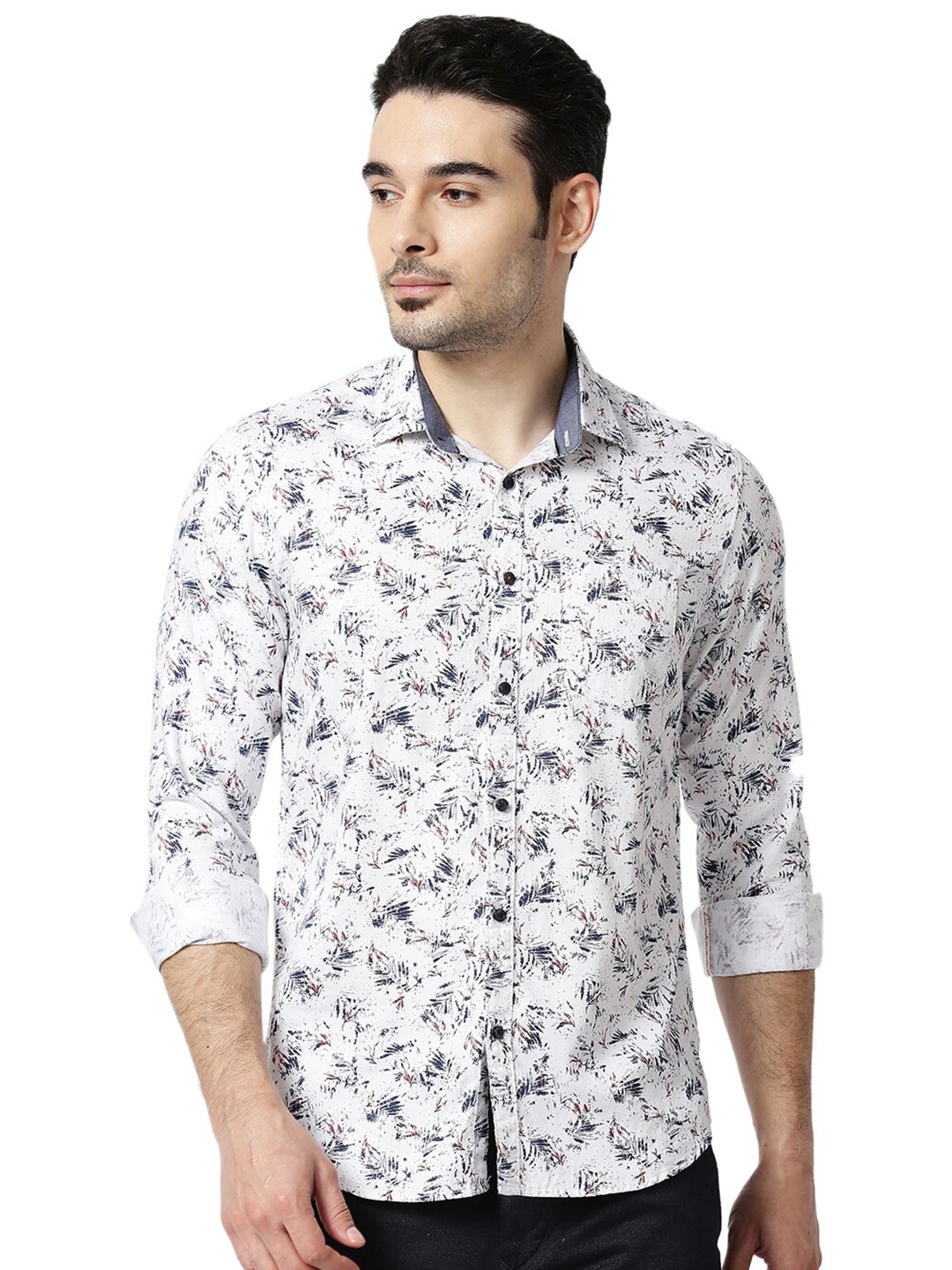 

Killer Abstract Printed Casual Shirt, White