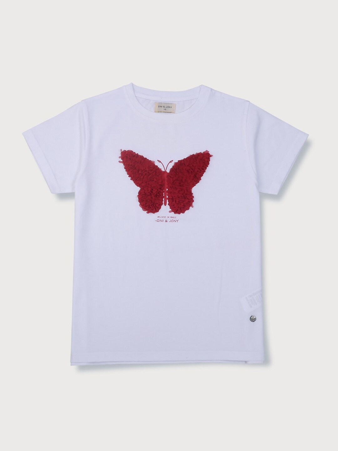 

Gini and Jony Girls Embellished Top, White