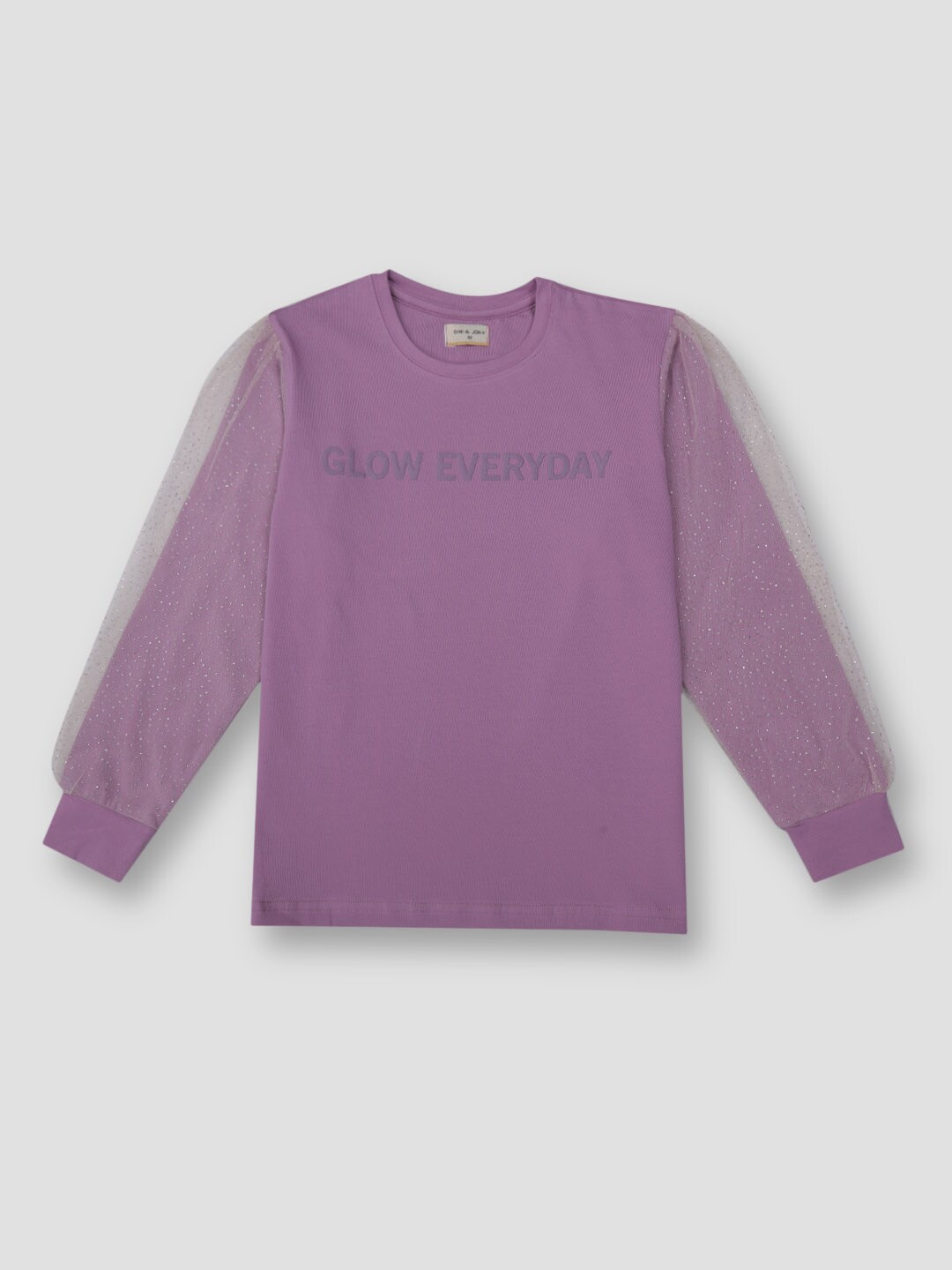 

Gini and Jony Infant Girls Cuffed Sleeves Cotton Top, Purple