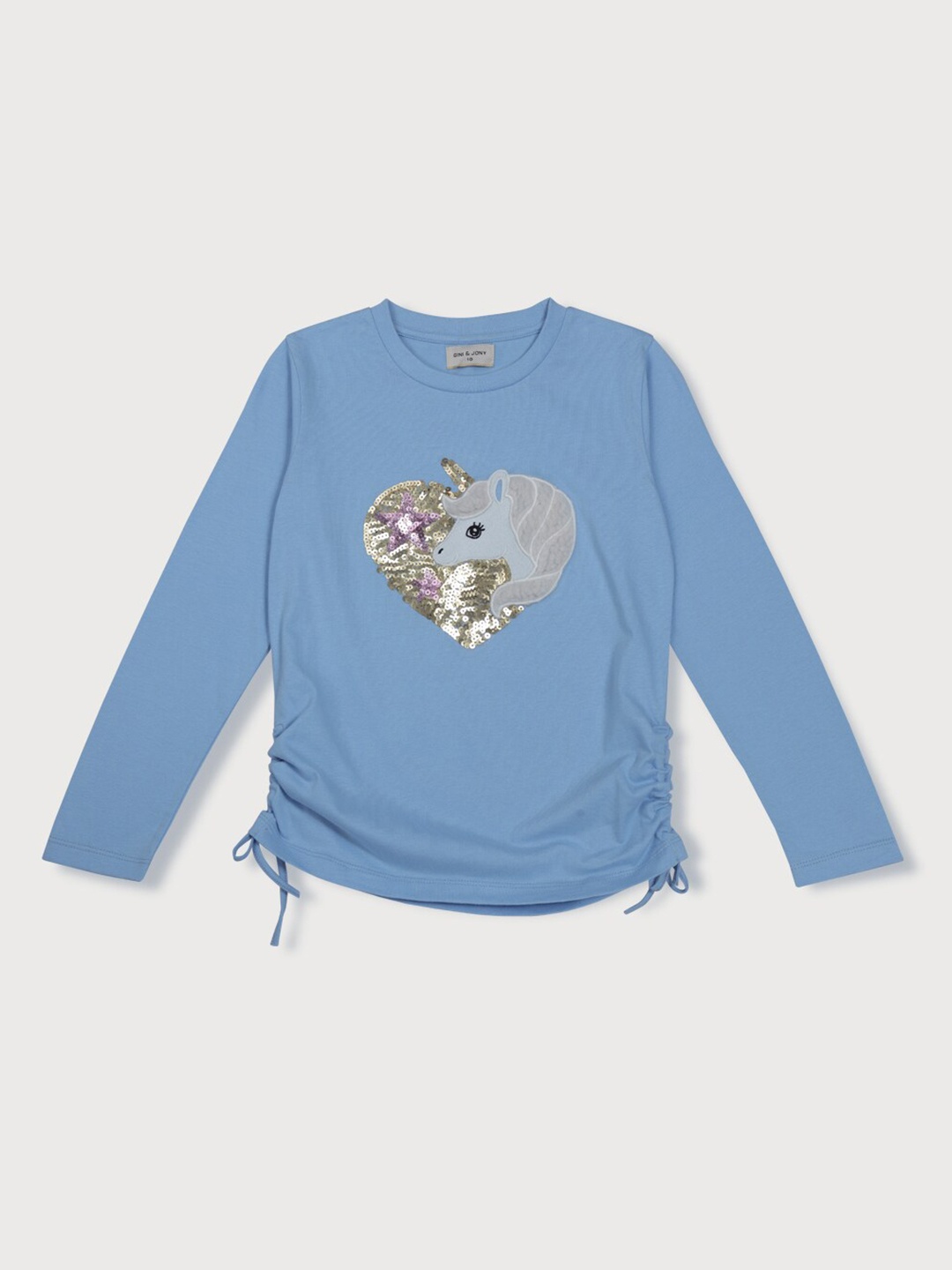 

Gini and Jony Girls Embellished Applique Detailed Knitted Top, Blue
