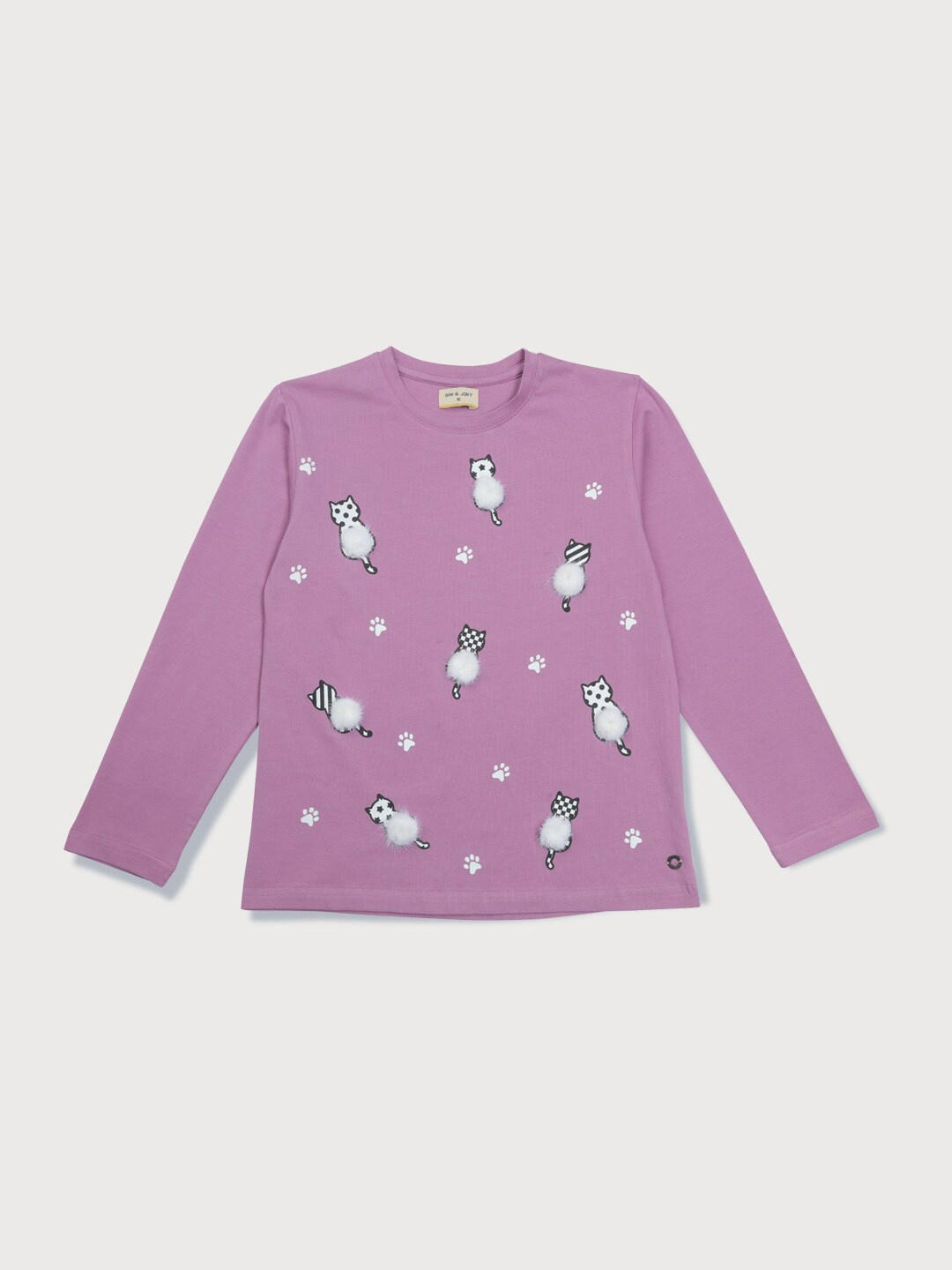 

Gini and Jony Infant Girls Conversational Printed Cotton T-Shirt, Purple