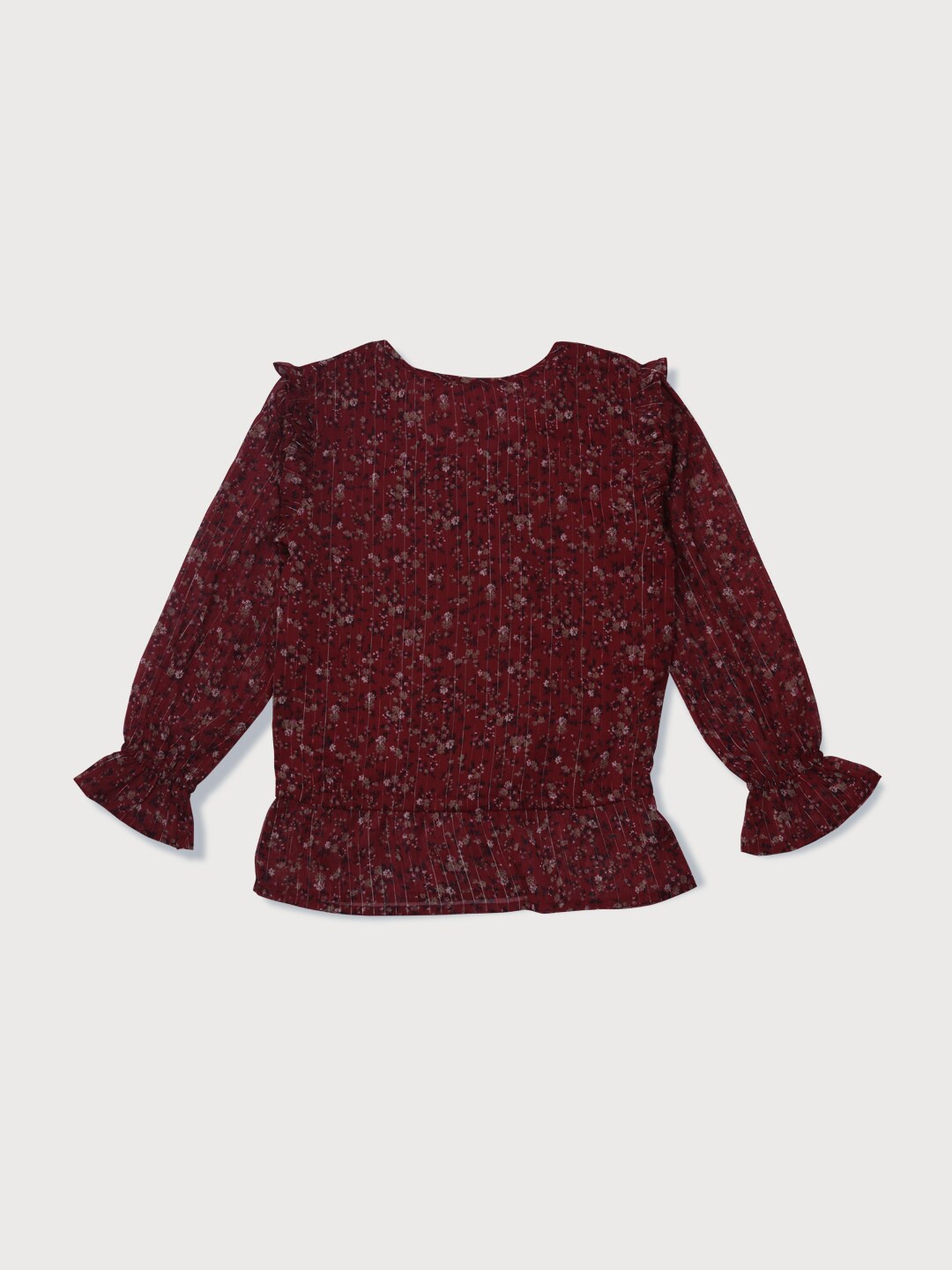 

Gini and Jony Girls Floral Print Bell Sleeve Top, Red