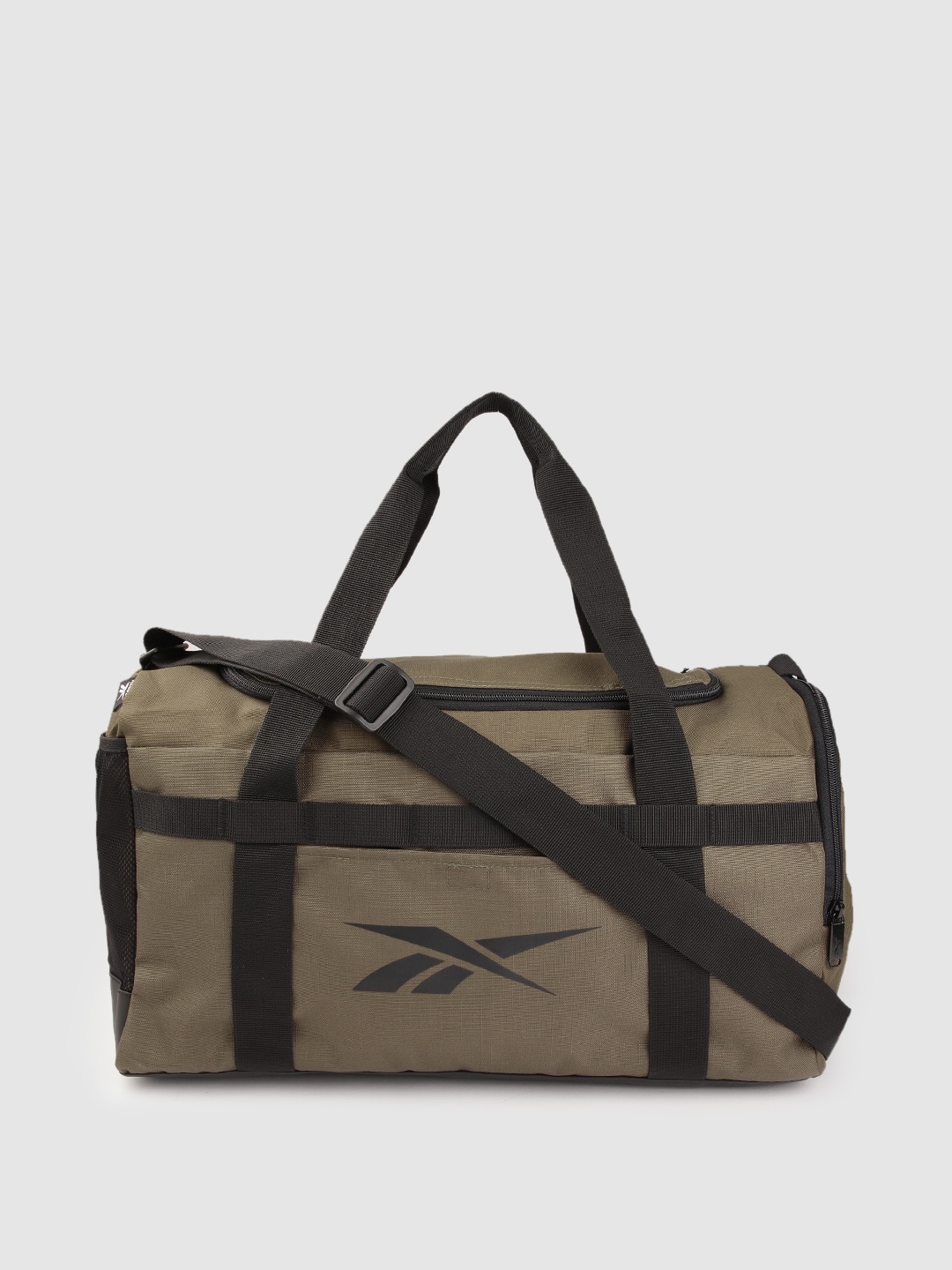 

Reebok Unisex Brand Logo Printed Duffle Bag, Olive