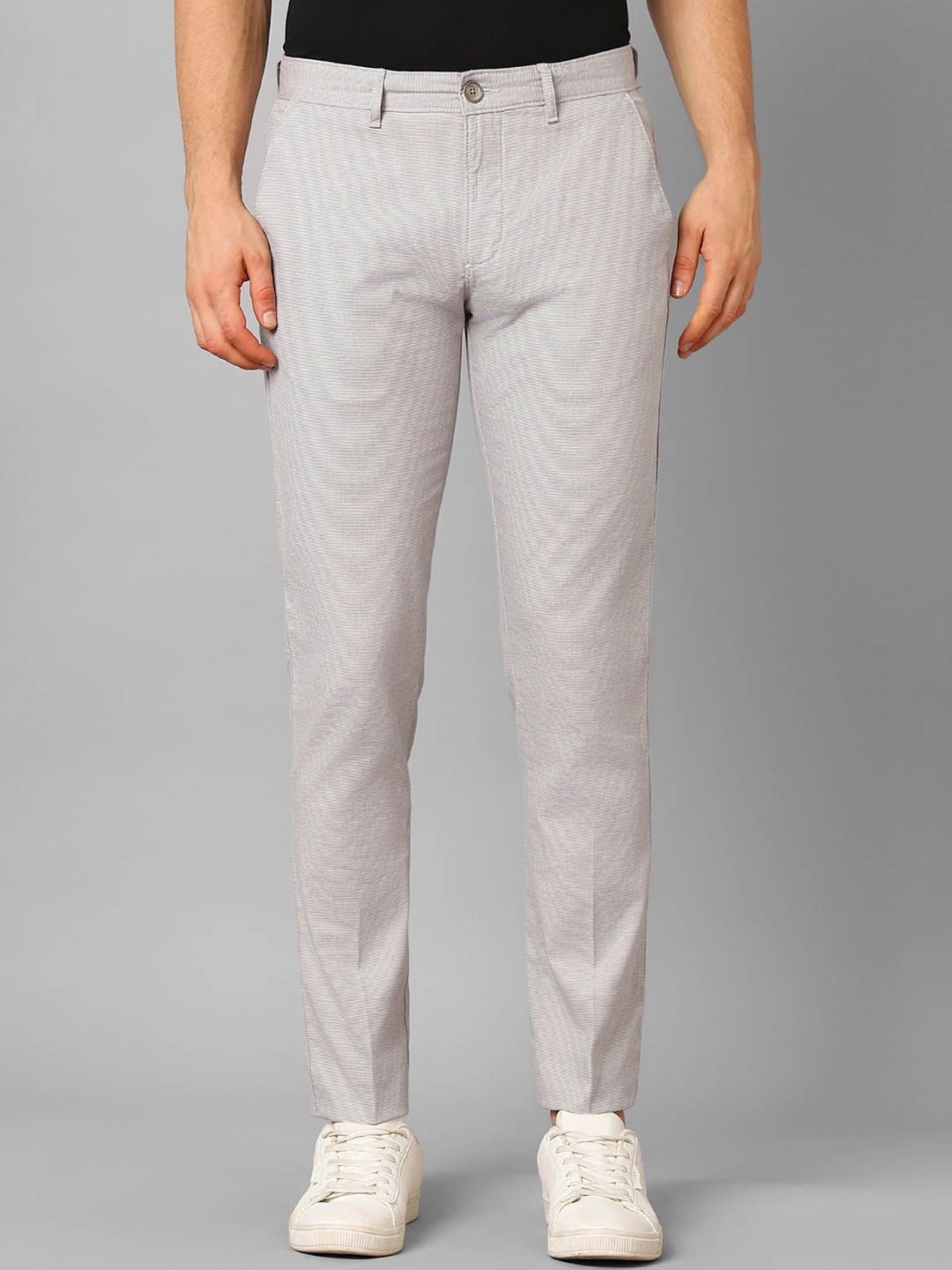 

Louis Philippe Sport Men Textured Slim Fit Formal Trousers, Grey