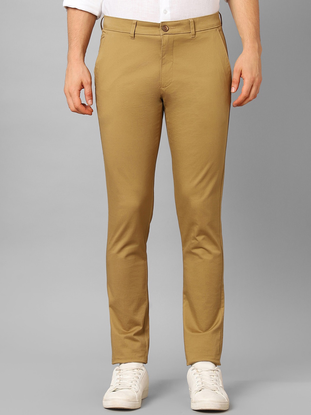 

Louis Philippe Sport Men Mid Rise Plain Slim Fit Trousers, Khaki