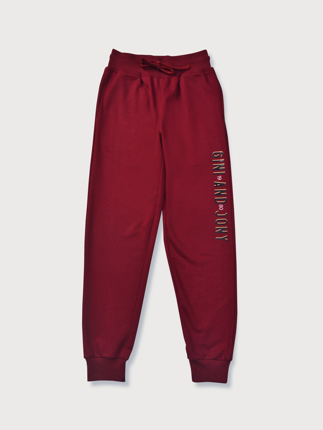 

Gini and Jony Boys Mid-Rise Cotton Joggers Track Pants, Red