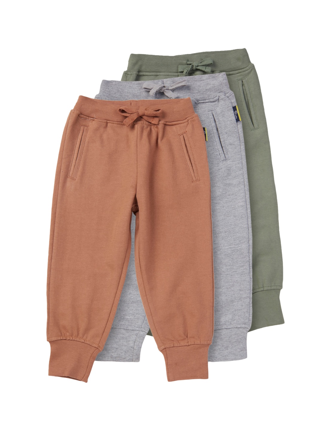 

Gini and Jony Boys Pack Of 3 Regular Fit Mid-Rise Cotton Joggers, Brown