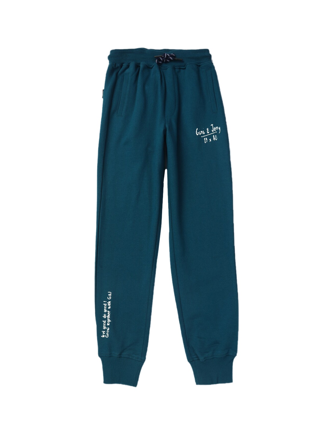 

Gini and Jony Boys Mid-Rise Cotton Joggers, Teal
