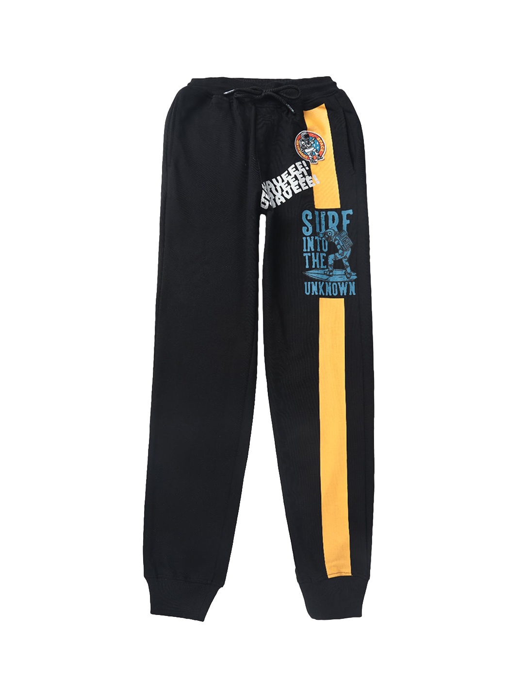 

Gini and Jony Boys Printed Cotton Mid-Rise Joggers, Black