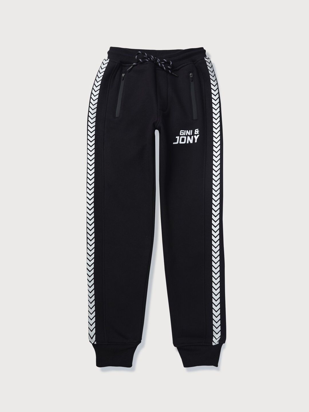 

Gini and Jony Boys Brand Logo Printed With Side Panel Details Joggers, Black
