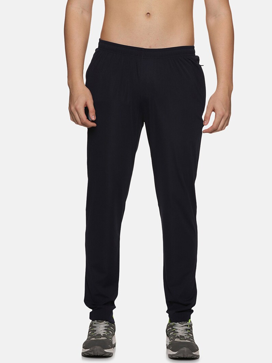 

Omtex Men Mid-Rise Track Pants, Black