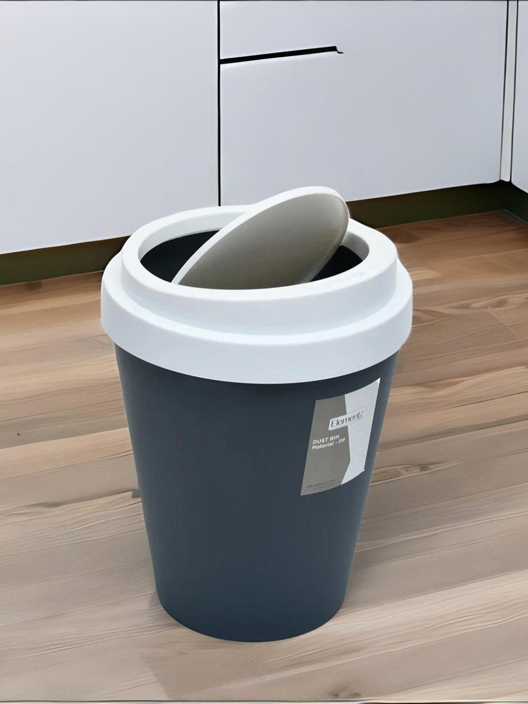 

Athome by Nilkamal Grey & White Colorblocked Swing Bin 9 Ltr