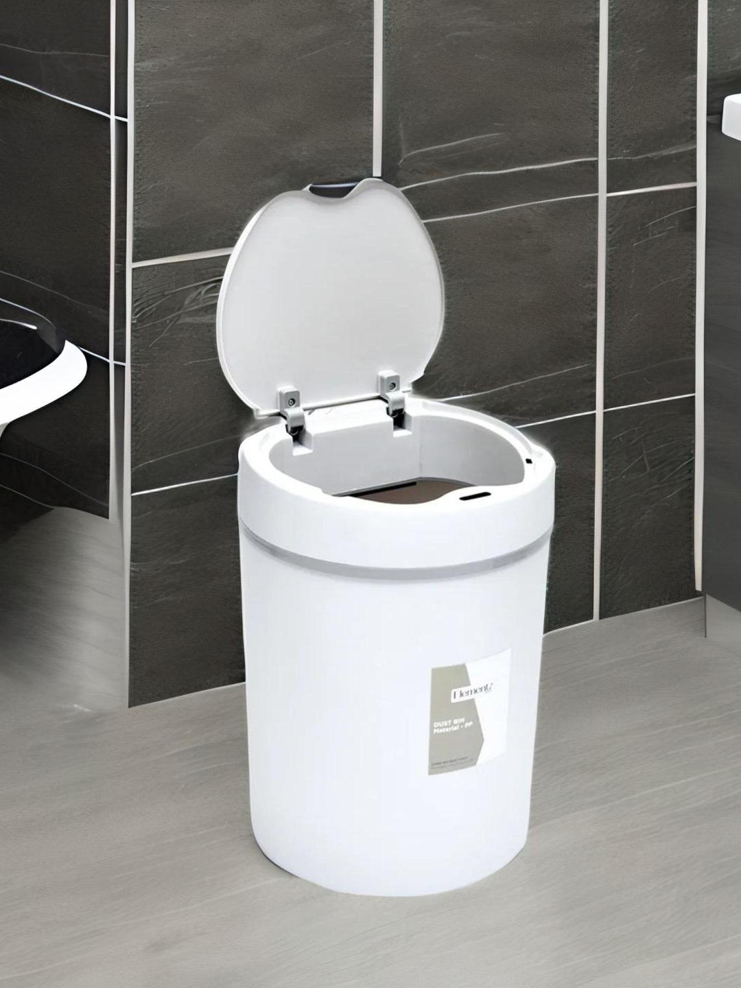 

Athome by Nilkamal White and Grey Polyproprylene Dustbin - 12 L