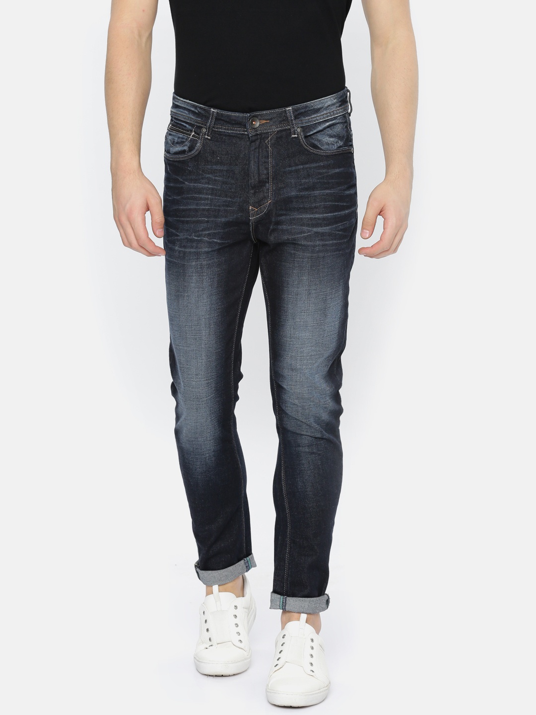 

United Colors of Benetton Men Blue Regular Fit Mid-Rise Clean Look Stretchable Jeans