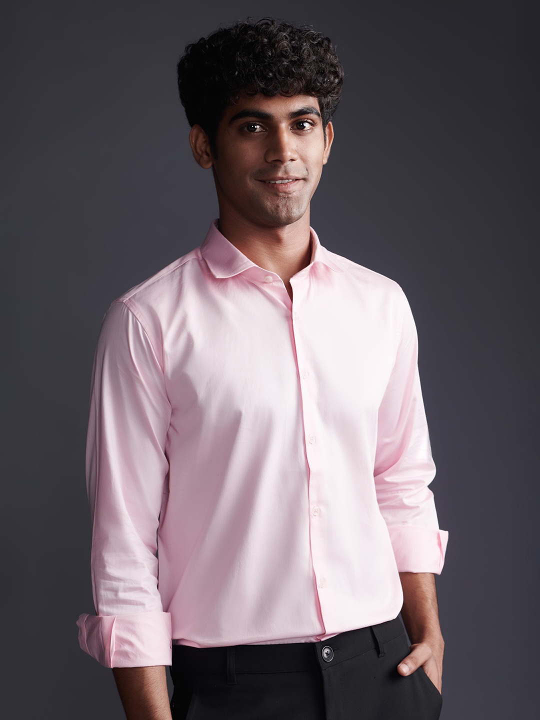 

Beyours Classic Spread Collar Cotton Casual Shirt, Pink