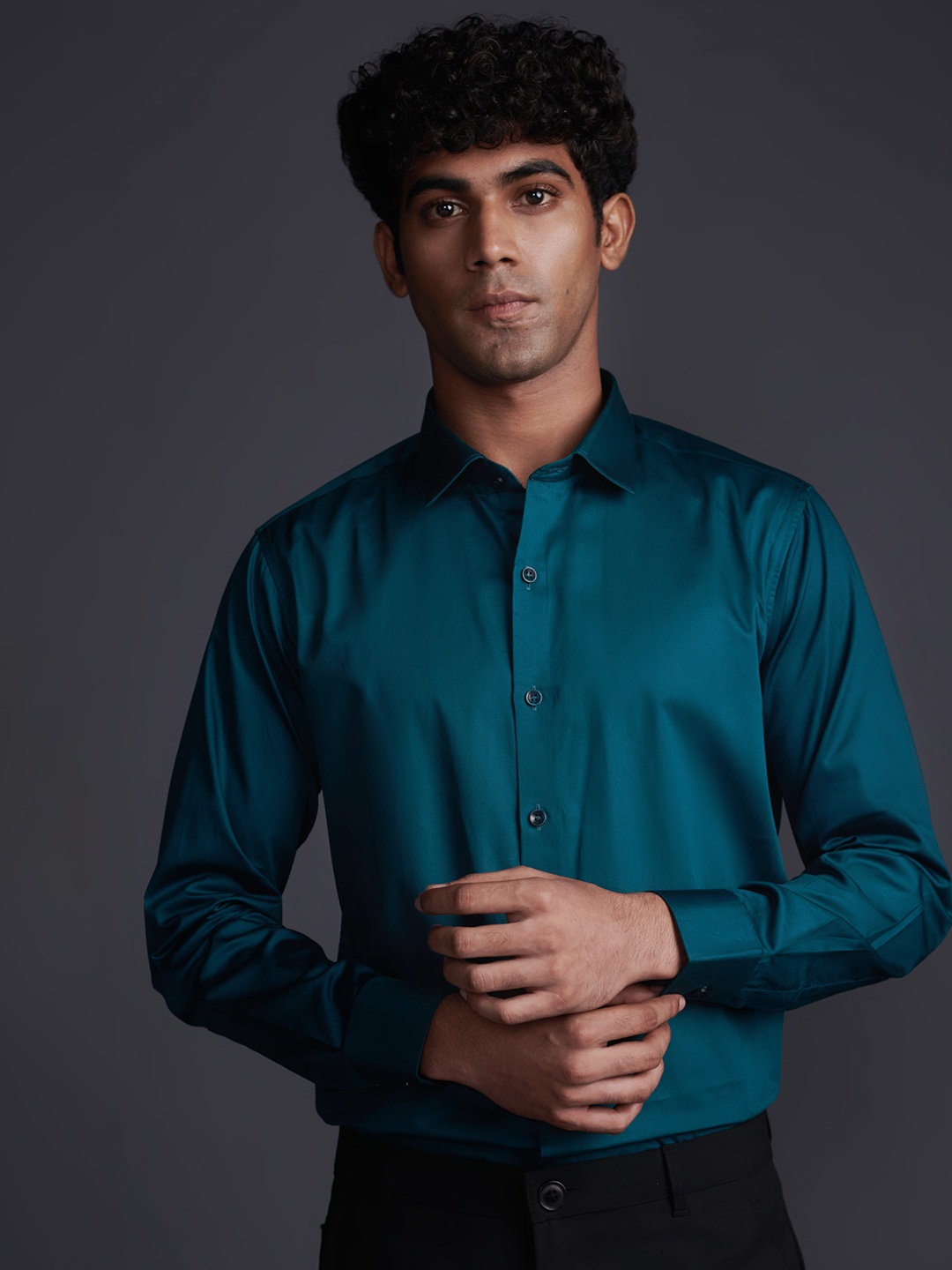 

Beyours Classic Spread Collar Cotton Casual Shirt, Teal