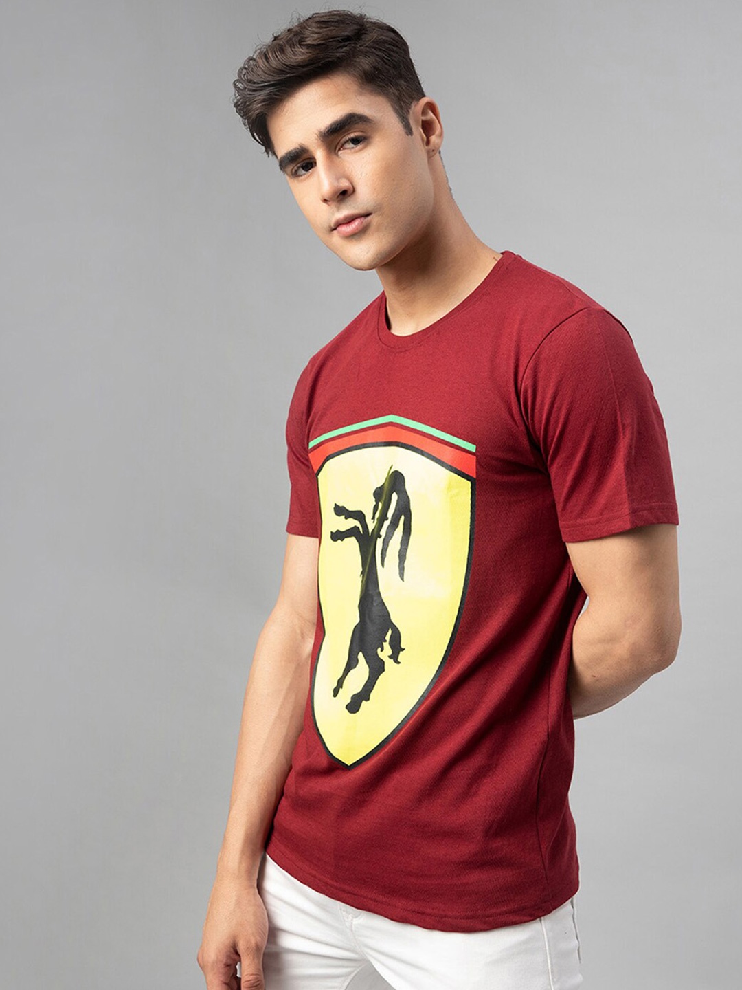 

FTX Graphic Printed Round Neck T-shirt, Maroon