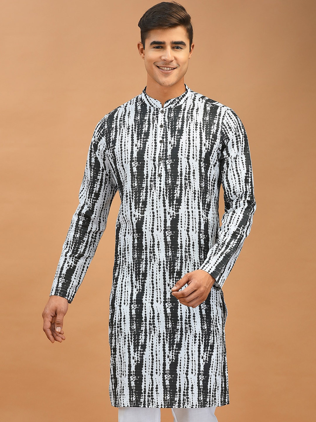 

DEYANN Shibori Printed Cotton Kurta, White