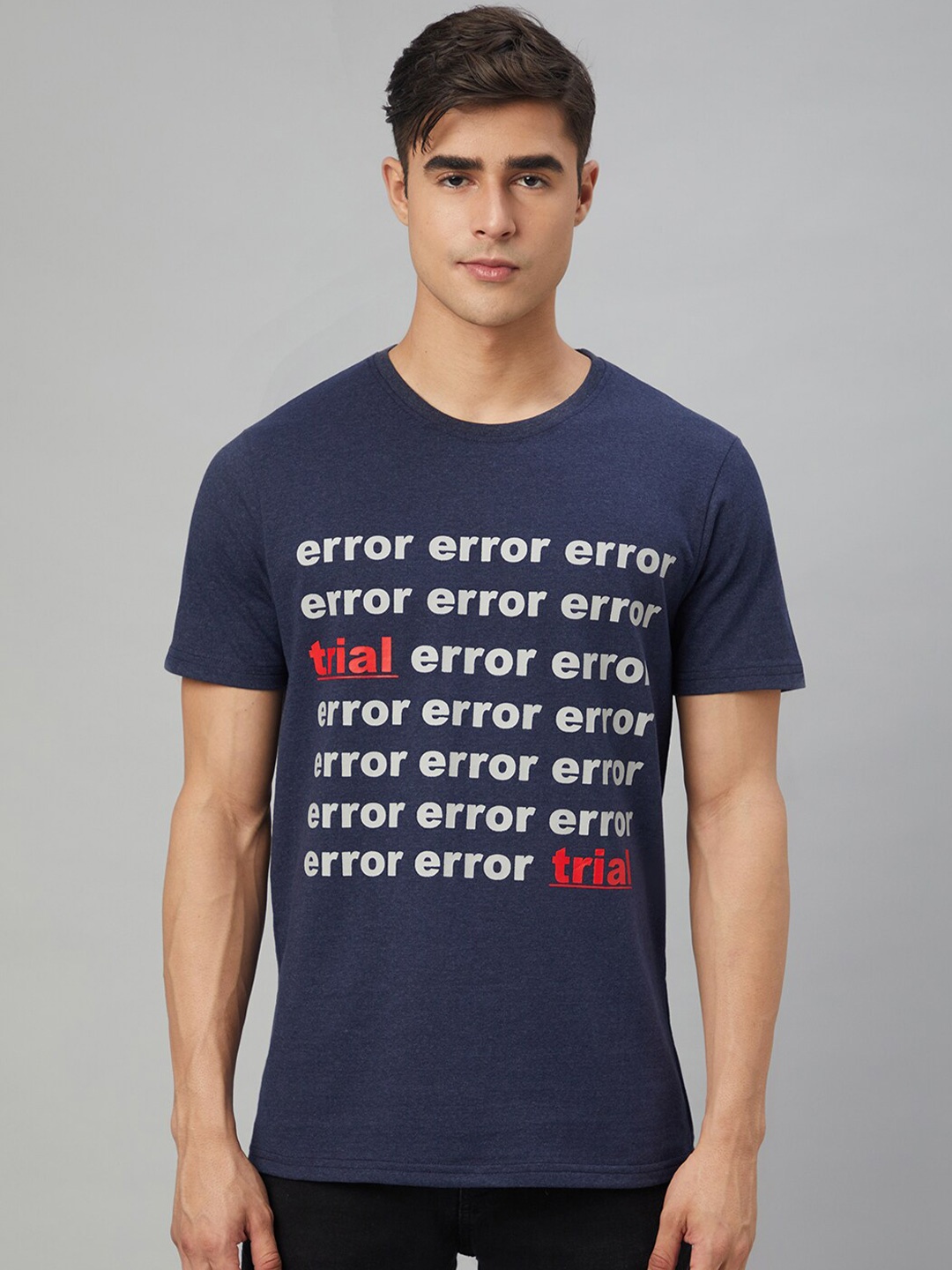 

FTX Typography Printed Round Neck T-shirt, Navy blue