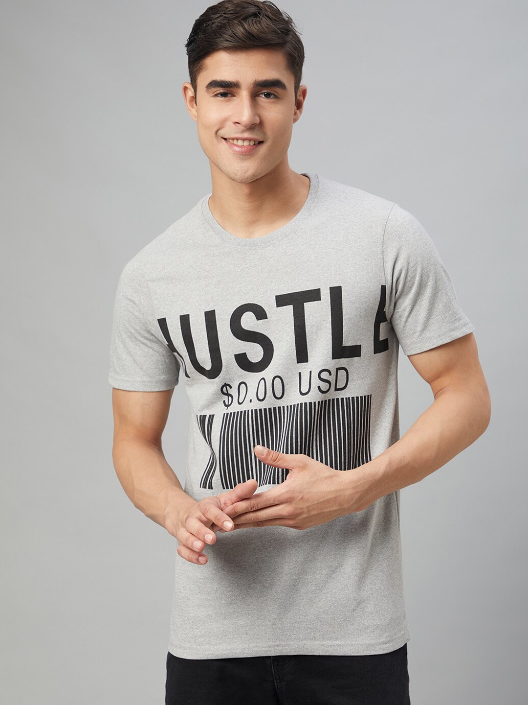 

FTX Men Typography Printed Round Neck T-shirt, Grey