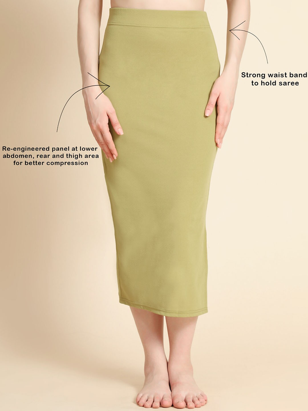 

WESTHOOD Stretchable Saree Shapewear, Olive