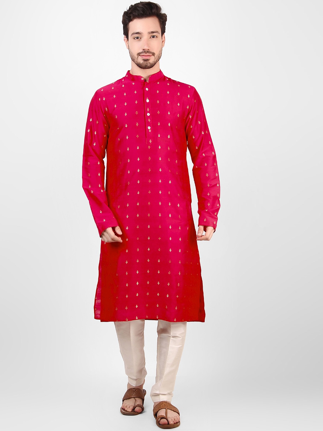 

Koshin Ethnic Motifs Woven Design Kurta, Pink