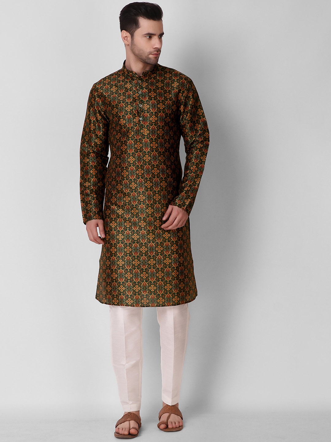 

Koshin Ethnic Motifs Printed Kurta, Green
