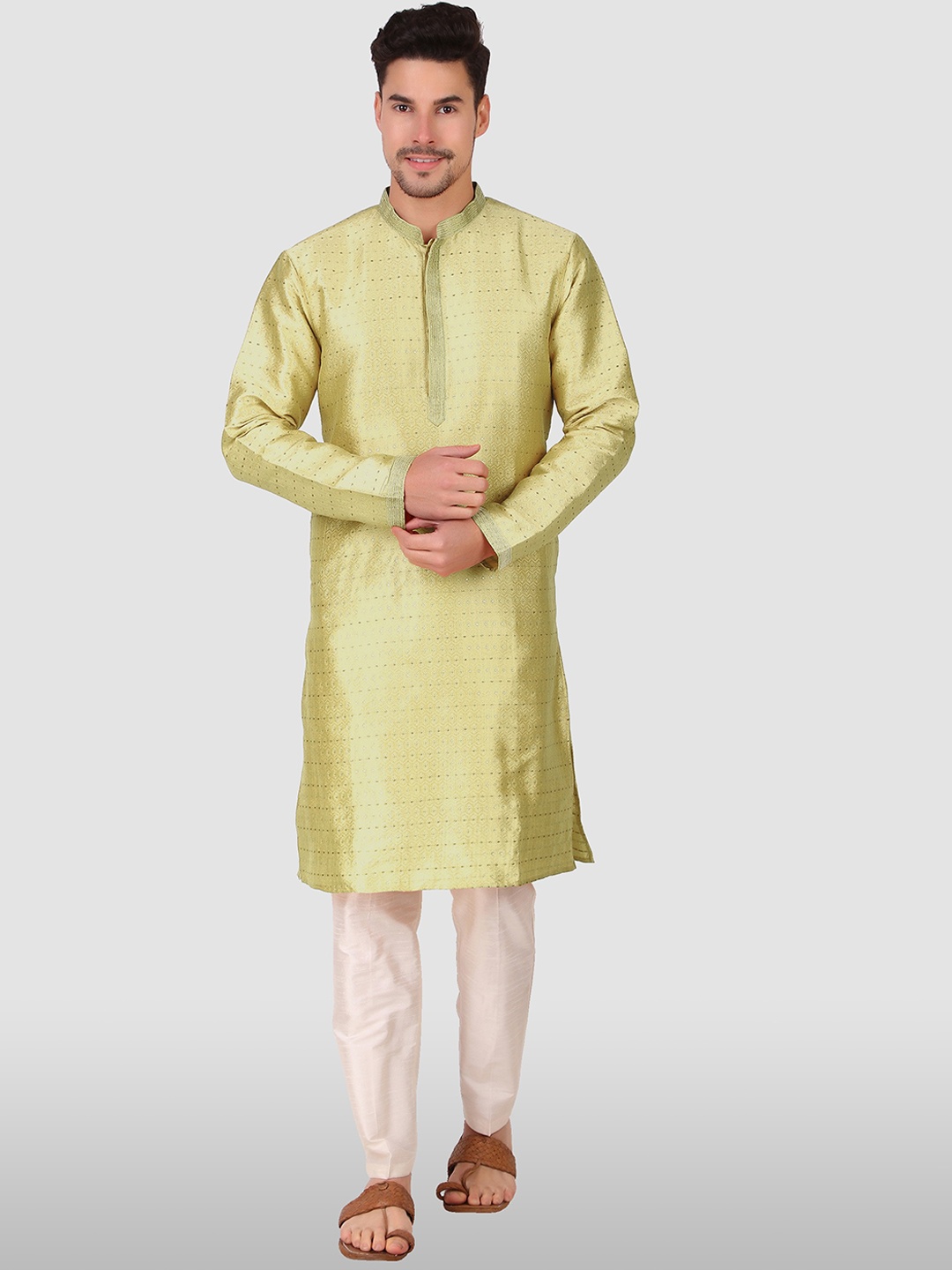 

Koshin Ethnic Motifs Woven Design Kurta, Beige